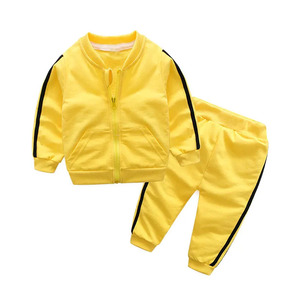 Conjunto Deportivo Rojo para Bebé Niño, Manga Larga, Cierre de Cremallera, Color Sólido, Dos Piezas, con Bolsillos Laterales, Ropa de Primavera, 100% Algodón - Product Image 4