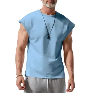 Men's High Street Style V-neck Tank Top 100% Polyester Solid Crocheted Anti-Pilling Quick Dry Breathable Custom Design Private - Product Image 2