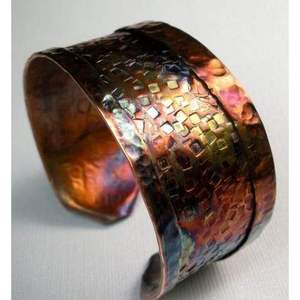 Ethnic Boho Style Adjustable Open Cuff <b>Bracelet</b> Premium Quality Handmade Solid Copper <b>Crystal</b> Fashion Accessory - Product Image 2