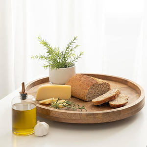 Organisateur Lazy Susan 18x18: Plateau de service rond tournant en bois naturel pour décor de cuisine et utilisation de table à manger - Product Image 4