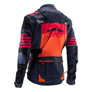 Veste de moto pour homme Leatt, coupe-vent, respirante, avec blocs de couleur, fermeture éclair, coupe classique, orange, noir, rouge - Product Image 2