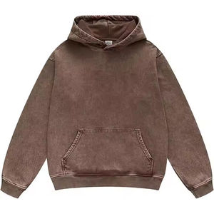 Sweat à capuche personnalisé pour homme, coupe oversize, uni, délavé et vieilli, 100% coton French Terry, anti-rétrécissement, vierge - Product Image 1