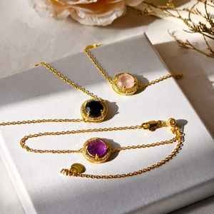 Bracelet ajustable en argent sterling 925 plaqué or 14 carats, améthyste, quartz rose, obsidienne, bijoux pour femmes - Product Image 5