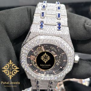 Montre mécanique incrustée de diamants, cadran squelette, bracelet, montre-bracelet, bijoux de luxe, cadeau - Product Image 3