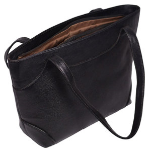 Salva Leather Customizable Color Faux Leather Tote Bag Women Soft Handle Zipper Closure Fashion Style Interior Pocket 21L - Product Image 3