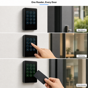Lecteur de contrôle d'accès intelligent à double technologie et à clavier sans contact IP65 - Product Image 2