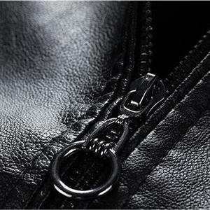 Veste en cuir pour homme avec capuche amovible, prix de gros pour vestes en cuir pour homme - Product Image 5