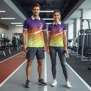 Wholesale Silk Screen Printing Custom Logo Front <b>Turtleneck</b> Short Sleeve <b>Men's</b> 100% Polyester Athletic Wear Lightweight - Product Image 3