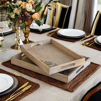 Magnifique plateau de service en bois tendance, motif floral peint à la main, 18 pouces x 12 pouces x 1,75 pouces, passe au lave-vaisselle, pour de multiples occasions