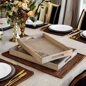 Hermosa Bandeja de Madera Grande de Moda para Servir, con Diseño Floral Pintado a Mano, 18 x 12 x 1.75 Pulgadas, Apta para Lavavajillas, para Múltiples Ocasiones - Product Image 6