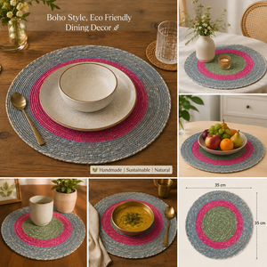 Set de table minimaliste en jonc de mer, écologique, en fibres naturelles, fait main, durable, pour cuisine et café - Product Image 3