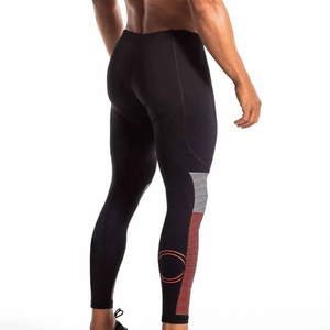 Leggings de compression longs pour hommes APEX, motif uni noir, rouge, blanc, en spandex, polyester, coton, respirants, antibactériens - Product Image 5