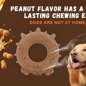 Jouets à mâcher pour chiens en TPR OEM, de haute qualité, anneaux résistants, beignets indestructibles, style classique, personnalisables, jouet distributeur de friandises pour animaux de compagnie - Product Image 4