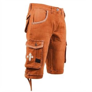 Pantalones Cortos de Mezclilla para Hombre, de Alta Calidad, con Estampado de Serigrafía, Estilo Jeans, de Pierna Ancha, Material Spandex/Poliéster - Product Image 4