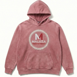 Sweat à capuche d'hiver en coton 100% enduit d'onyx de luxe, MALUZA Industries, style streetwear empilé, mode urbaine, noir, Drop - Product Image 1