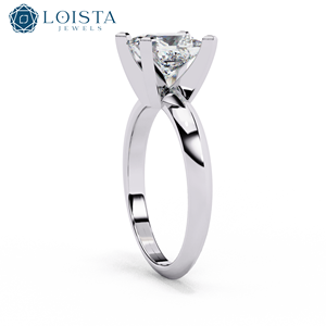 Bague en or rose 18 carats avec diamants de laboratoire certifiés IGI, taille princesse 1 carat, bijoux en diamants - Product Image 3