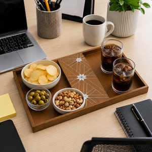 Luxury Mother of Pearl Chocolate Serving Tray | Ramadan <b>Eid</b> <b>Gift</b> Tray | Resin Craft Dry Fruit Candy Decorative Platter - Product Image 2