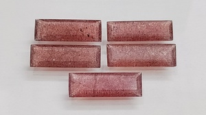 Cuarzo Fresa Natural AAA, Piedra Facetada en Forma de Baguette, 30*10 mm, Gema 100% Natural para Joyería, Precio al por Mayor - Product Image 3