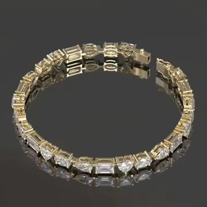Lab Grown Diamond Tennis Bracelet for Women and <b>Men</b>, Mix Cut Diamond Tennis Bracelet, Solid Gold Diamond Bracelet - Product Image 4
