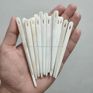 Aiguille à coudre traditionnelle en os de buffle, outil de couture naturel fait main, aiguille durable, accessoire pour artisanat du cuir, pour le tissage et la couture - Product Image 3