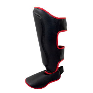 OEM Supply Customizable Logo Heavy Duty Breathable Boxing MMA Leather Shin Guards with Foot Protection for Thai Boxing - Product Image 3