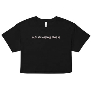 Camiseta Corta de Mujer de Calidad Profesional, Estilo Vintage, Ecológica, de Manga Corta, Color Sólido, Estilo Casual Urbano, 100% Algodón - Product Image 1