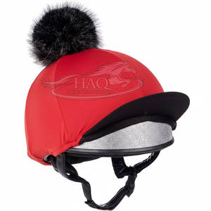 Funda de Casco Ecuestre Personalizada con Pompón de Piel Sintética, Diseño Elástico para Competición, Cálida para Invierno - Product Image 5