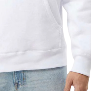 <b>Mens</b> Heavyweight Cross-Grain Hoodie <b>White</b> Color Premium Cotton Fleece Pullover <b>Sweatshirt</b> Custom Logo OEM ODM Casual Winter Wear - Product Image 6