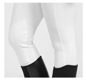 2026 Pantalon d'équitation personnalisé pour femme, blanc, taille haute, longueur intégrale, en SpandexCoton, avec poches et braguette boutonnée, couleur unie - Product Image 2