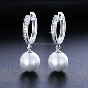 Pendientes de Plata de Ley 925 con Diamantes Cultivados en Laboratorio, Joyería Brillante para Mujer, Regalo de Moda al por Mayor - Product Image 4
