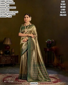 Golden Heritage Traditional Banarasi <b>Satin</b> Silk Saree-Moisture-Wicking & Wrinkle-Free for Winter/Summer Weddings Party Occasions - Product Image 2