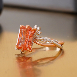 14K <b>Gold</b> Fine Jewelry 3.15 CT Fancy Vivid Red Lab Grown Diamond <b>Ring</b> Rare Color Statement Fashion <b>Rings</b> - Product Image 2