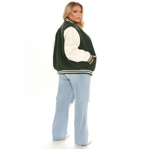 Chaqueta Varsity para Mujer, Estilo Béisbol, Puños Acanalados, Chaqueta Bomber Clásica con Letras, para el Mercado Mayorista de Ropa - Product Image 5