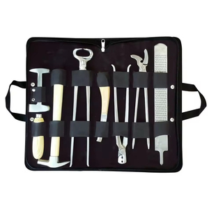 Professional Horse Farrier Tool Kit 8 Piece Hoof Trimming Set with Leather Bag - Product Image 1