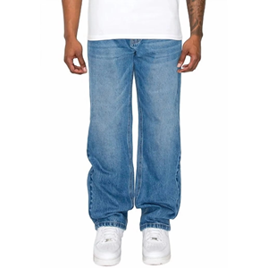 Jeans Anchos de Mezclilla para Hombre, Estilo Casual, Lavados y Desgastados, Diseño Moderno, Personalizados OEM - Product Image 1