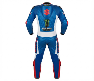 Combinaison de moto Zuzuki Premium en cuir MotoCP Racing 1 pièce, équipement de conduite avec bosse niveau 2 CE, sur mesure - Product Image 2