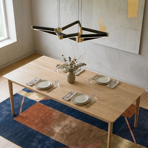 Modern Scandinavian Wood <b>Dining</b> <b>Table</b> Rectangle 4 Seater Stable Home Furniture for <b>Dining</b> Room - Product Image 5
