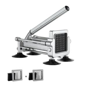 Tagliapatatine Elettrico, Affettatrice Manuale per Patate con Lame in Acciaio Inox da 1/2 e 3/8 Pollici, Tritatutto con Ventosa - Product Image 1