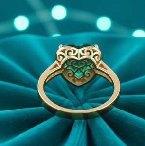 Anillo de cóctel de plata de ley 925 chapado en oro de 18 quilates con gema verde hidro y circonitas cúbicas, de moda, para mujer, talla US 6, 2026 - Product Image 2