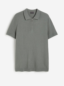 Polo pour homme à fermeture éclair sur le devant, manches courtes, décontracté, uni, tricoté, de haute qualité, respirant, vêtements décontractés d'été pour homme - Product Image 6