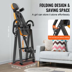Tavolo per Inversione Professionale con Capacità di 136 kg, Macchina per Decompressione e Stretching della Schiena, Attrezzatura per Allenamento di Forza - Product Image 4