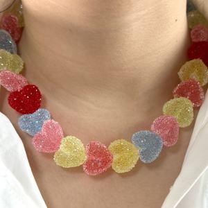 Collier de perles irrégulières en résine faites à la main, multicolores, bijoux de mode, artisanat moulé, pour femmes et filles - Meilleures ventes - Product Image 5