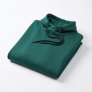 Sudadera con Capucha de Forro Polar Verde para Hombre, Corte Regular, Color Sólido, Ropa Casual de Invierno - Product Image 6