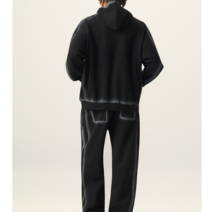 Sweat à capuche pour homme en coton 350+ g/m², coupe décontractée, épaules tombantes, en molleton bouclette, idéal pour l'automne - Product Image 3