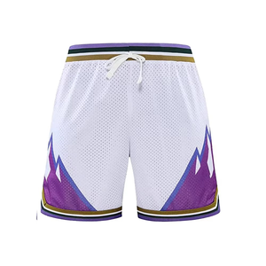 Pantalones Cortos de Baloncesto Retro Blancos y Morados 2026 con Diseño Degradado de Montaña, Transpirables, Deportivos, con Cintura Elástica, Estilo Premium - Product Image 1