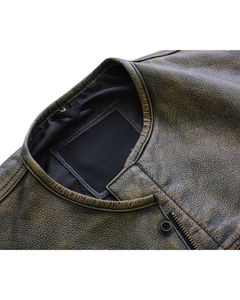 Chaleco de Cuero Vintage para Motociclistas, Estilo Moderno y Elegante para Hombre, con Diseño de Cierre Frontal a Presión, Pedido al por Mayor - Product Image 3