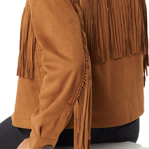 Servicio Personalizado OEM, Chaqueta de Piel de Oveja con Flecos para Mujer, Estilo Occidental Personalizado, Impermeable, Transpirable, Largo Regular, Venta al Por Mayor - Product Image 6