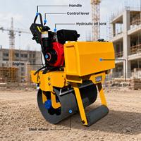 Compacteur routier équipé d'un réservoir d'eau, fourni par l'usine, pour la construction de petites routes