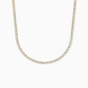 สร้อยคอเพชรเลี้ยงในห้องปฏิบัติการ ทองคำขาว 14K แบบสามขา ดีไซน์คลาสสิก สง่างาม เหมาะเป็นของขวัญสำหรับผู้หญิงในโอกาสแต่งงาน - Product Image 6