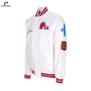 Veste universitaire en satin 100% polyester, logos personnalisés pour équipes sportives et clubs, veste de baseball, veste universitaire, fournisseur en gros OEM/ODM personnalisé - Product Image 3